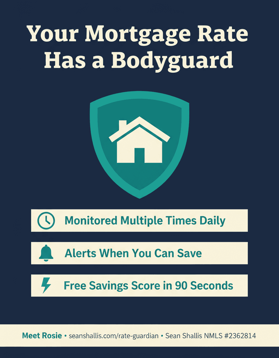 Your Mortgage Rate Has a Bodyguard — Monitored Multiple Times Daily, Alerts When You Can Save, Free Savings Score in 90 Seconds