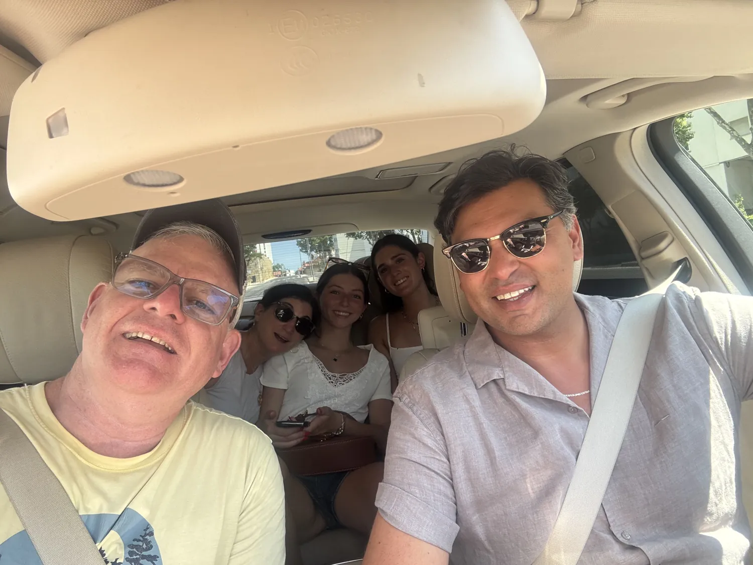 THE CREW. FIVE OF US, ONE VERY GOOD DRIVER.