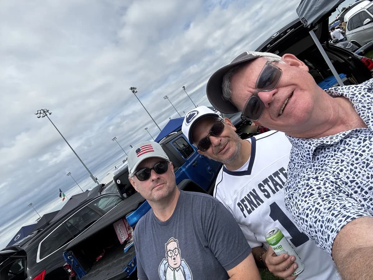 THE GUYS. STOGIES, ESPRESSO MARTINIS, ONE VERY BLUE TRUCK.